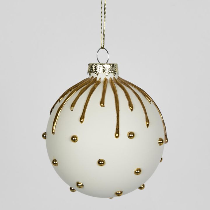Gold Dot Round Glass Baubles (Set of 6)