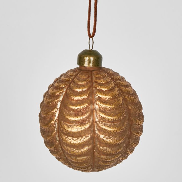 Puck Gold Glass Baubles (Set of 6)