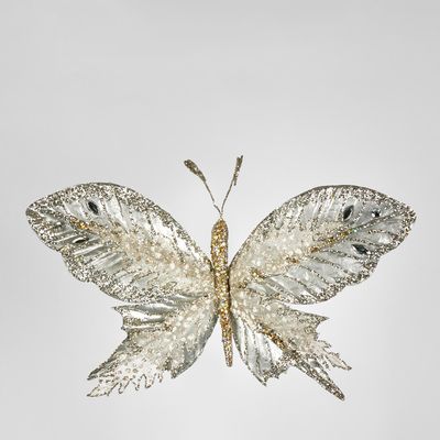 Arach Silver Clip on Jewel Butterly