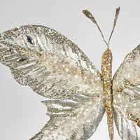 Arach Silver Clip on Jewel Butterly