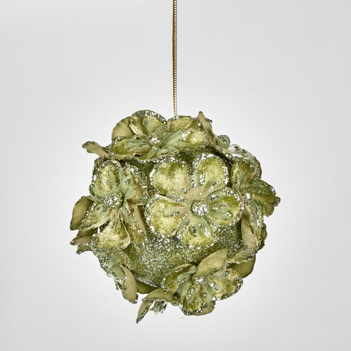 Hydrangea Hanging Ball Ornament Green