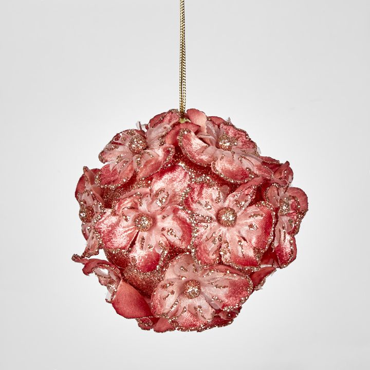 Hydrangea Hanging Ball Ornament Pink