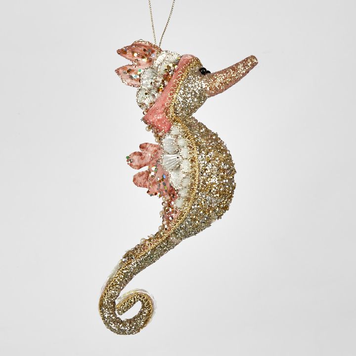 Deluxe Seahorse Hanging Ornament Pink