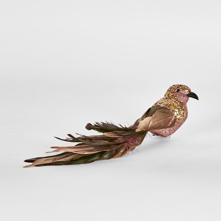 Karash Glitter Clip On Bird Pink