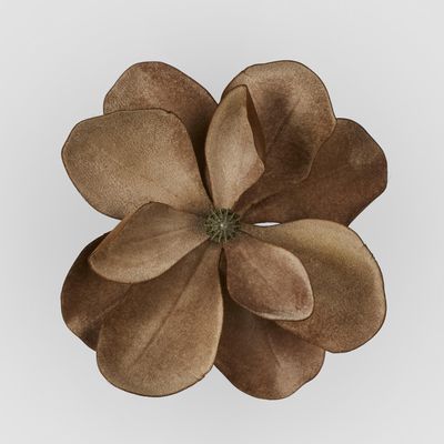 Grandiflora Clip On Velvet Magnolia Flower Brown