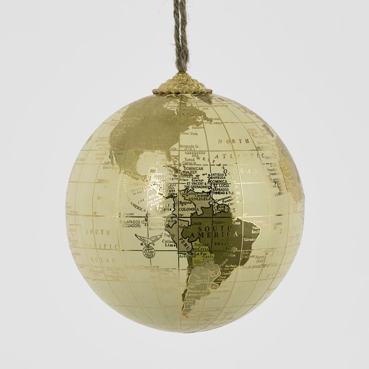 Golden Hanging Globe Ornament