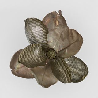 Luxe Metallic Clip On Magnolia Flower Grey