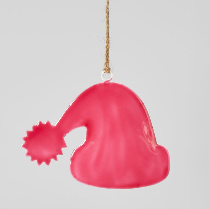 Santa Iron Hanging Cap Ornament  Pink