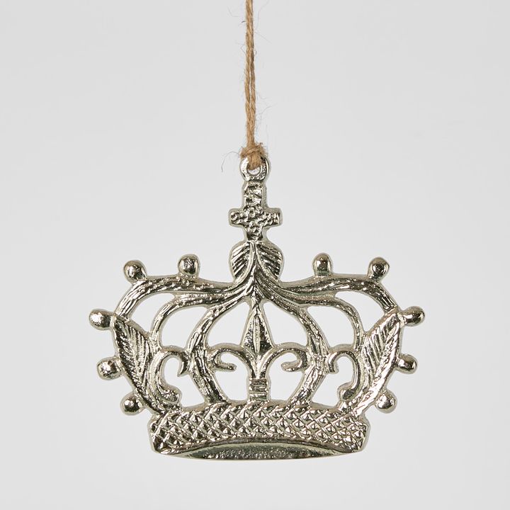 Hanging Crown Ornament Silver