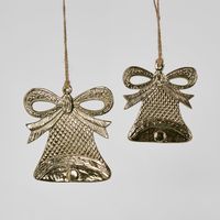 Hanging Bell Ornament Gold LGE