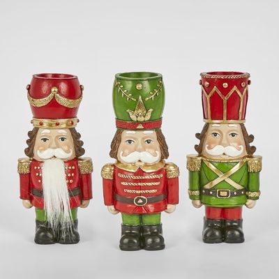 Trad Nutcracker Tealight Holders (Set of 3)