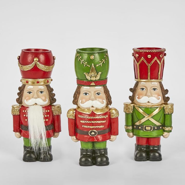 Trad Nutcracker Tealight Holders (Set of 3)