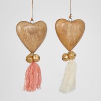 Kaygee Hanging Wooden Heart Pink