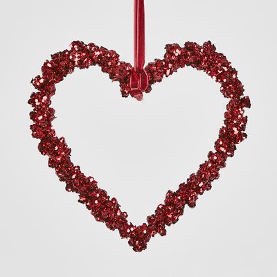 Shimmer Hanging Heart Red MED