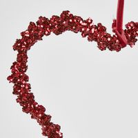 Shimmer Hanging Heart Red MED