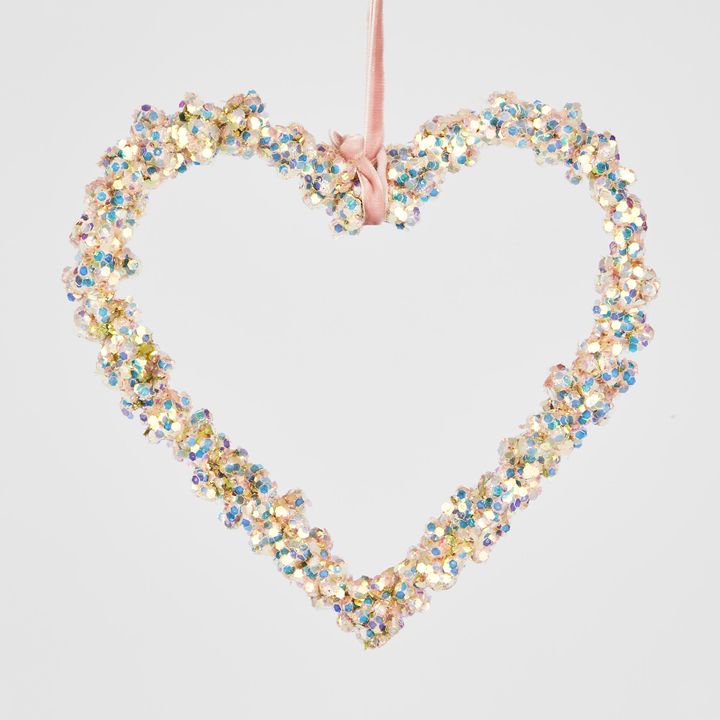 Shimmer Hanging Heart Pink MED