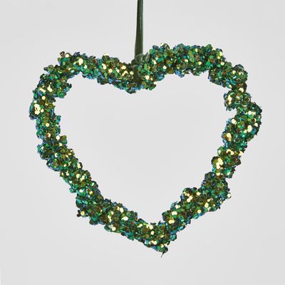 Shimmer Hanging Heart Green MED