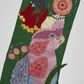 Parrot Embroidered Stocking Green