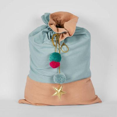 Blue and Sand Reversible Sack