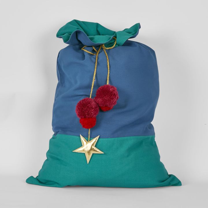 Blue and Green Reversible Sack