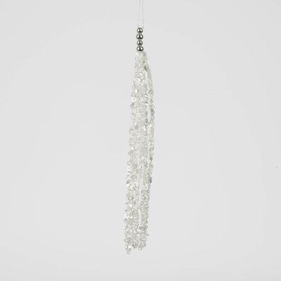 Milla Hanging Sequin Tassel White