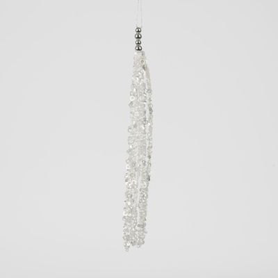 Milla Hanging Sequin Tassel White