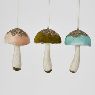 Little Hanging Mushroom Ornament Blue