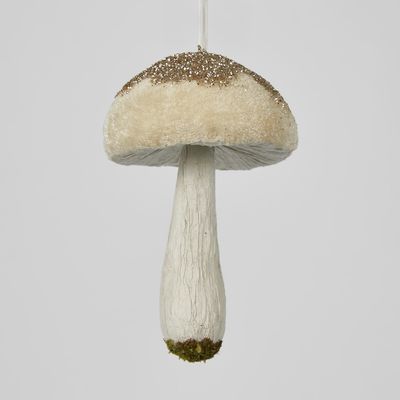 Little Hanging Mushroom Ornament White