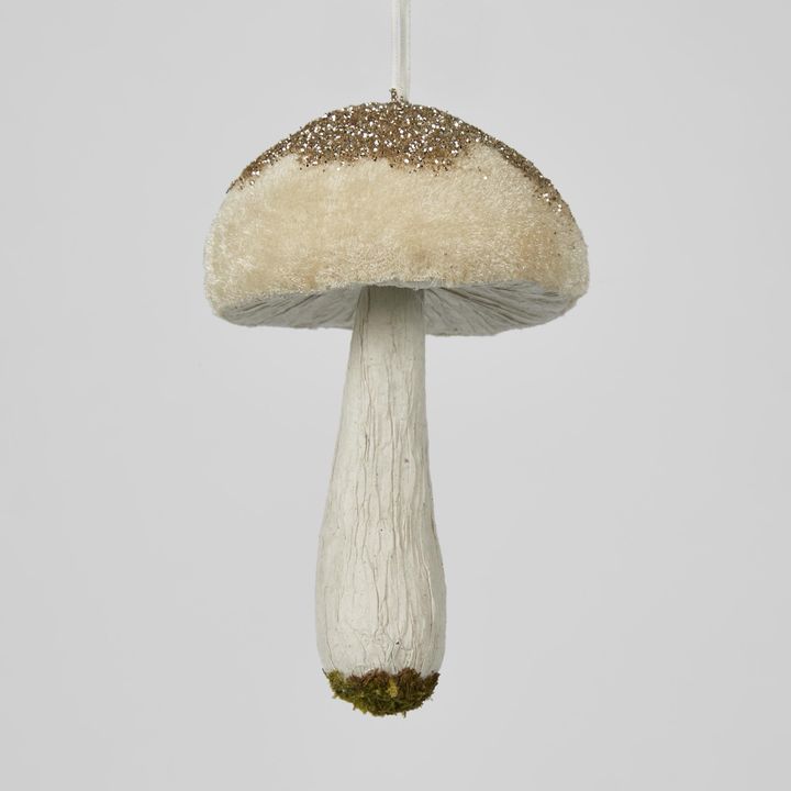 Little Hanging Mushroom Ornament White