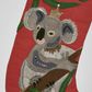 Koala Embroidered Stocking Red