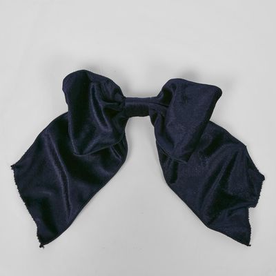 Velvet Clip on Bow LGE Navy