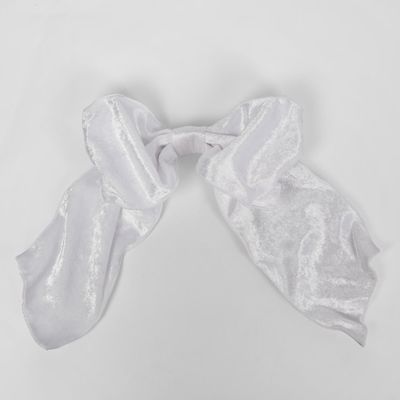 Velvet Clip on Bow LGE White