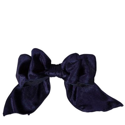 Velvet Clip on Bow SML Navy