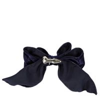 Velvet Clip on Bow SML Navy