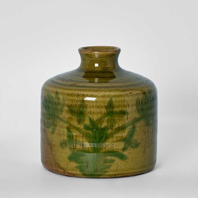 Mae Terracotta Green Small Vase