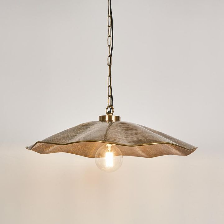 Melville Ceiling Pendant Hammered Antique Brass