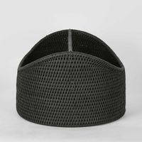 Paume Rattan Magazine Holder  Black