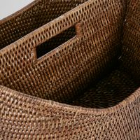 Paume Rattan Magazine Holder Antique Brown