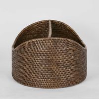Paume Rattan Magazine Holder Antique Brown