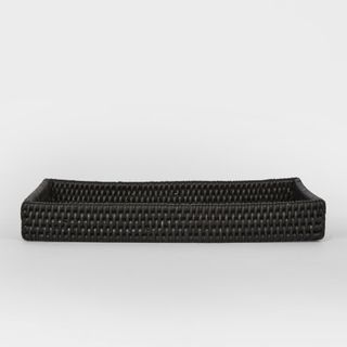 Paume Rattan Tidy Tray Black