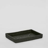 Paume Rattan Tidy Tray Black