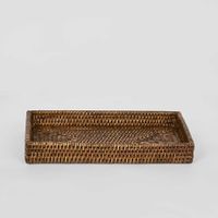 Paume Rattan Tidy Tray Antique Brown