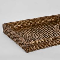 Paume Rattan Tidy Tray Antique Brown