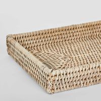 Paume Rattan Tidy Tray White Wash