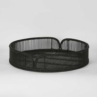 Luca  Rattan Round Tray Set 2 Antique Black