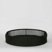 Luca  Rattan Round Tray Set 2 Antique Black