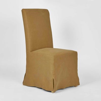 Ville Dining Chair Slip Cover Linen Nutmeg