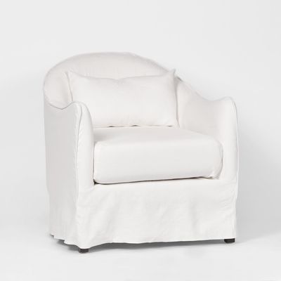 Ville Armchair Slip Cover Linen White