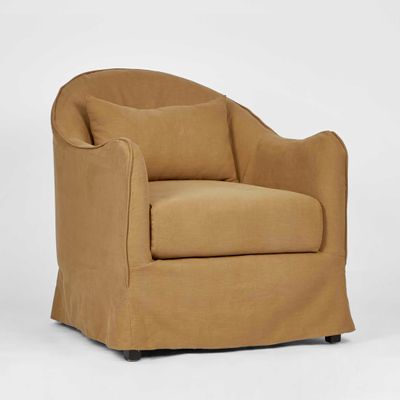 Ville Armchair Slip Cover Linen Nutmeg