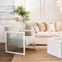 Bobbin Oak ArmChair White/Seafoam